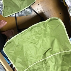 ハンモック型 折りたたみチェア 未使用 グリーン 専用袋あり 背もたれ3段階調節可能の画像