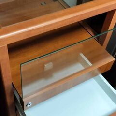 ジュエリーキャビネット　ガラスショーケース　木製ディスプレイケース　アクセサリーボックス　タワーショーケース 2台セットの画像