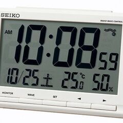 新品 未使用 セイコー デジタル 時計 SQ789W 2個セット ホワイト 時間 カレンダー 温度 湿度 アラーム 札幌市厚別区 厚別店の画像