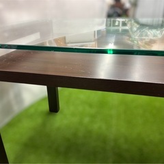 激安★ニトリ　ガラスダイニングテーブル　木フレーム　の画像