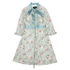 Alice アリス フラワープリント フロントジップ Aライン ワンピースドレス キャバドレスの画像