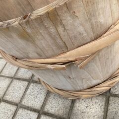 【昭和レトロ/長期保管品】■木桶■蓋付き■Φ370mm×H325mm■の画像