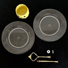 ハロウィン★スカルグラス3個とケーキスタンドセット　髑髏　ドクロ　アフタヌーンティーの画像