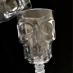 ハロウィン★スカルグラス3個とケーキスタンドセット　髑髏　ドクロ　アフタヌーンティーの画像