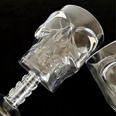 ハロウィン★スカルグラス3個とケーキスタンドセット　髑髏　ドクロ　アフタヌーンティーの画像