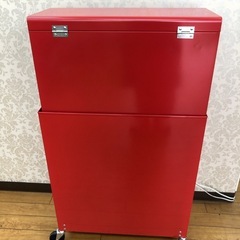 💛ガレージ　キャビネット　ツール　ボックス　レッド　鍵付き　現状品の画像