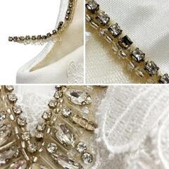 IRMA イルマ 3Dフラワー刺繍 ショルダーシアー タイトミニドレス ホワイト キャバドレスの画像
