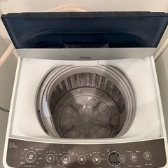 洗濯機 Haier 4.5kg 全自動洗濯機 ブラック JW-C45A-K (2018年製)の画像
