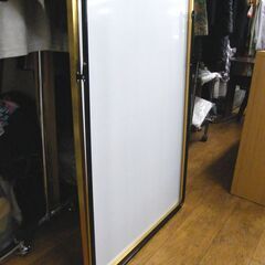 姿見 全身鏡 スタンドミラー 壁掛 全身ミラー 幅77.5×高さ174cm 大きい ゴールド 大型 札幌市 厚別区の画像