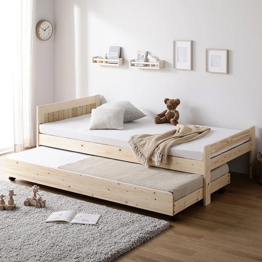 RASIK 親子ベッド[Twinel ツウィネル] ナチュラル 天然木 シングルベッドサイズ