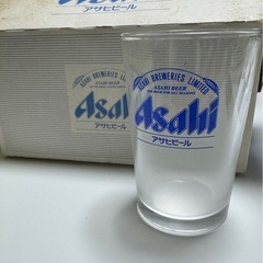 [新品未使用]昭和レトロ　アサヒビール　ガラス製ビアグラス 6個セットの画像