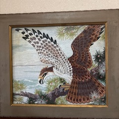 鷹刺繍額
の画像