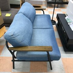【ジャングルジャングル石川金沢店】  ソファー2人用 デニム/グラデーション W150×D76×H65 クリーニング済み												の画像