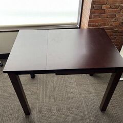 伸縮可能！2-4人用ダイニングセット テーブル＆椅子2脚 幅92-120cm×75cm×高70cm ブラウンの画像