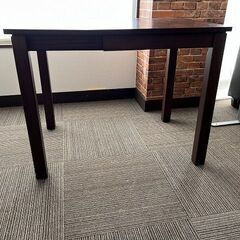 伸縮可能！2-4人用ダイニングセット テーブル＆椅子2脚 幅92-120cm×75cm×高70cm ブラウンの画像