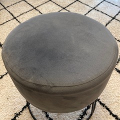 丸型スツール スツール　ベロア調　グレー ドレッサー用椅子 の画像