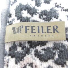 ( M-952 )FEILER フェイラータオルハンカチ　グレー ヒョウ柄風 22×23cm 中古の画像