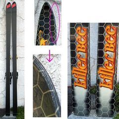 180cm カービングスキー 2点セット　板 K2 killer Bee キラービー ブラック×イエロー系　ビンディング ロシニョール ターンテーブル　☆ PayPay(ペイペイ)決済可能 ☆ 札幌市 豊平区 平岸 平岸店の画像