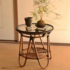藤ラタン手編みミニテーブルの画像