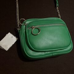 エコレザーミニショルダーバッグ 緑 グリーンの画像