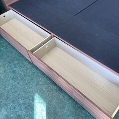 木製セミダブルベッド マットレス付き 引き出し×2 コンセント・USB-A 札幌 東区 店頭引き取り歓迎の画像