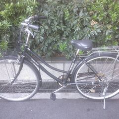 整備済み中古自転車　27インチ　税別￥12.800-　LEDオートライト　外装６段　マットブラック1014の画像