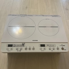【10/29引取り締め切り】2021年製　アイリスオーヤマ家電　IH２口付き　コンロ足ありの画像