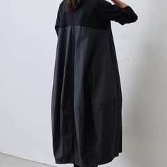 ゆったりシルエットワンピースブラックの画像