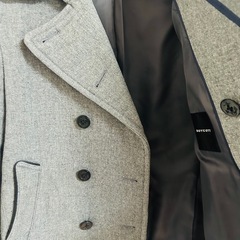 【10/26(日)まで】 【Pコート】メンズ グレー 目立った傷や汚れなしの画像