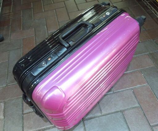 トップバリュー キャリーケース 旅行かばん スーツケース パープル×ブラック系 TSAロック付き 37×24×高さ56cm 札幌市東区 新道東店