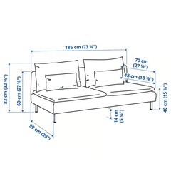 IKEA イケア ソーデルハムン ソファ トルネードグレー 美品の画像