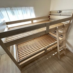 至急！木製2段ベッド、上下分割の画像