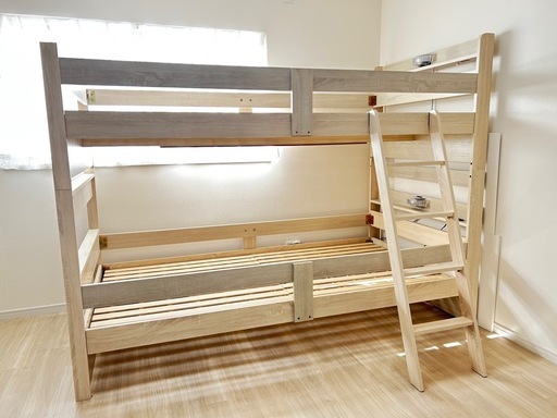 至急！木製2段ベッド、上下分割
