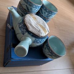 有田焼湯呑セット、茶ひつ、お盆の画像