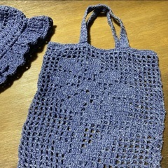 ハンドメイド　トートバッグとお帽子　新品　　の画像