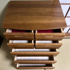 木製キャビネット 7　引き出し ブラウンの画像