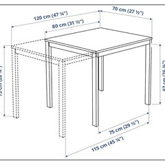 IKEA イケア　VANGSTA 伸長
テーブル  の画像
