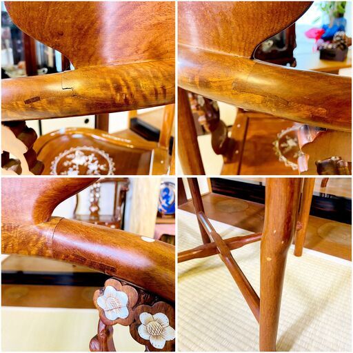 【貴重】アンティークチェア 唐木 中国 花梨 螺鈿 花鳥図 レトロ 貴重】アンティークチェア 唐木 中国 花梨 螺鈿 花鳥図 レトロ