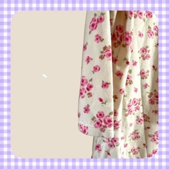 部屋着 フリース 花柄 ロングの画像