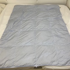 【ブルー】ダウンケット 羽毛肌掛け布団 140cm×190cm 綺麗です の画像