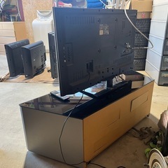 特価品　パナソニック　液晶テレビ　ＴＶ　３９インチ　３９ｖ型　ＶＩＥＲＡ　テレビボード　テレビ台　２点セット　ガラス天板・棚板　キャスター付き　薄型テレビ　ＴＨ－Ｌ３９Ｃ６０の画像