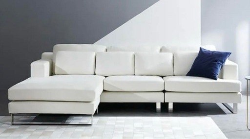 LOWYA ソファ4人掛けカウチソファスチール脚ポケットコイル