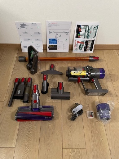 ダイソン　③ V10SV12 ２タイプヘッドから選択式　純正高容量バッテリー装着　新品交換用フィルター付属　パーツフルセット