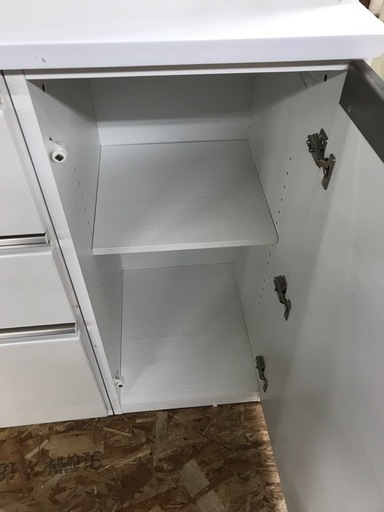 ジャングルジャングル貝塚店　レンジボード　食器棚　ホワイト　ソフトクローズ　お洒落　大容量　ファミリータイプ　貝塚市　二色浜　リサイク