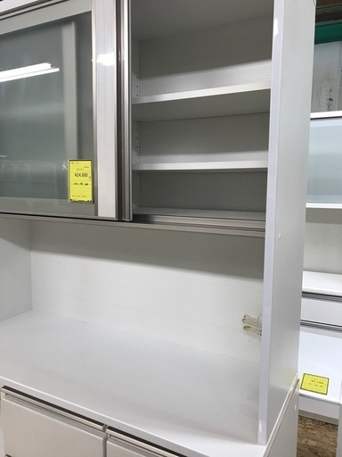 ジャングルジャングル貝塚店　レンジボード　食器棚　ホワイト　ソフトクローズ　お洒落　大容量　ファミリータイプ　貝塚市　二色浜　リサイク