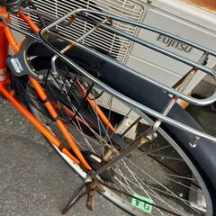大阪桃谷！！中古のオレンジの自転車　タイヤ交換済み　鍵有りの画像
