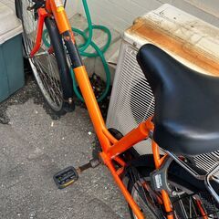 大阪桃谷！！中古のオレンジの自転車　タイヤ交換済み　鍵有りの画像