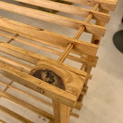 美原店 木製 マルチフリー シューズラック ブラウン 棚　オープンラックの画像