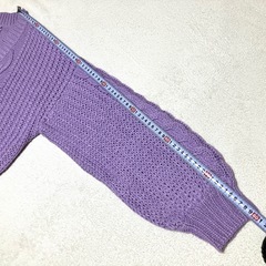 ハニークリーパー ケーブル編みニットカーディガン パープル 紫 ラベンダー 長袖 無地 ニット ケーブルニット 秋服 冬服 カーディガンの画像