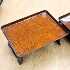 中古 5台セット 御膳 新平安膳 尺8寸×尺4寸 金梨地 百万石 1人用食事台 折りたたみ式 業務用 料亭 宴会 札幌市 清田区 平岡の画像